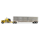 1/64 Dcp / First Gear RED`S FAVOURITE Peterbilt 359 YELLOW/BLACK With Livestock Trailer 69-2265