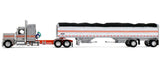 1/64 Dcp / First Gear Peterbilt 589 SILVER/ORANGE WITH PACESETTER Grain Trailer 60-2173