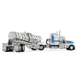 1/64 Dcp DOUBLE C TRANSPORT Kenworth W900L AERODYNE WHITE/BLUE With Tanker Trailer 60-2353