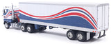 1/64 Scale Ixo Ford CL9000 Prime Mover IN RED/WHITE/BLUE AND STRIPES WITH MATCHIN TRAILER  NEW IN DISPLAY BOX