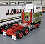 DCP / FIRST GEAR K100 KENWORTH COLLINS TRANSPORT WITH TRI AXLE TRAILER