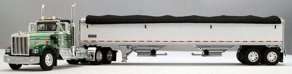 DCP / FIRST GEAR 1/64  KENWORTH W900A IN GREEN/WHITE WITH GRAIN TRAILER *****60-1141