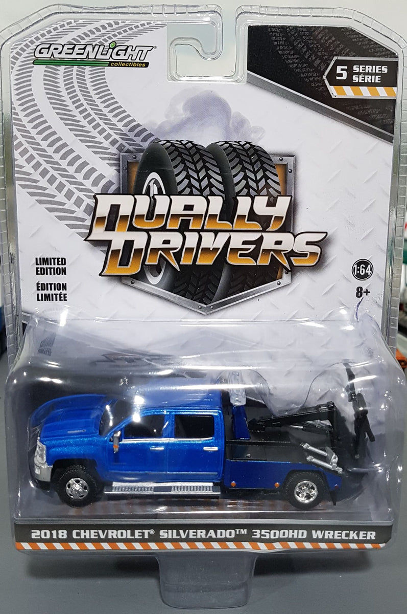 GREENLIGHT • 2018 CHEVROLET SILVERADO 3500 DUALLY WRECKER BLUE NEW ON ...