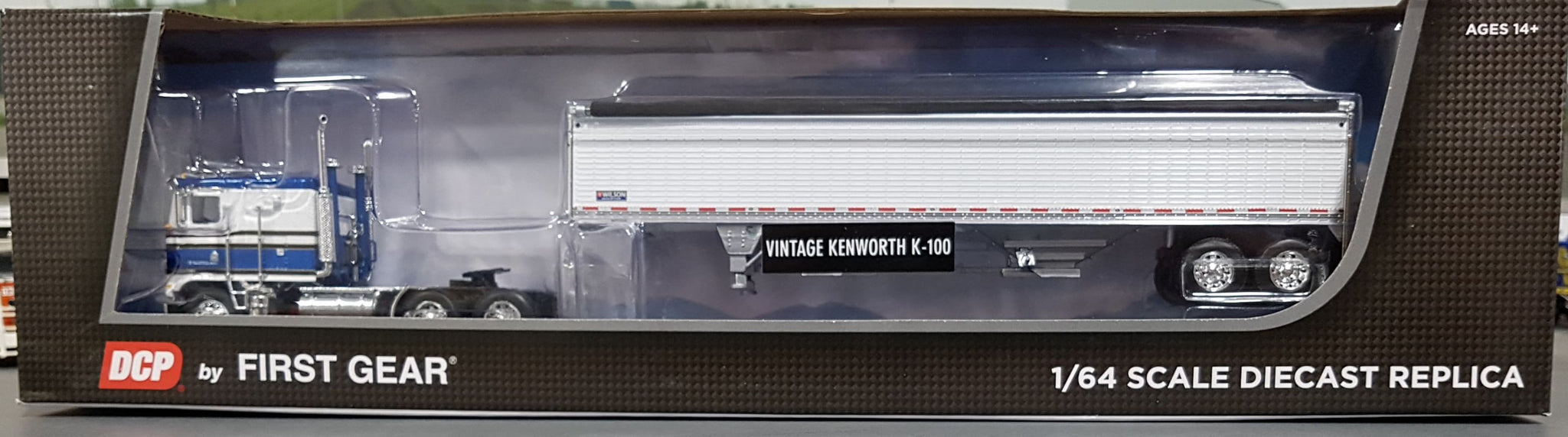 1/64 Dcp / First Gear K100 Kenworth Blue And White With Grain