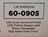 1/64 DCP / FIRST GEAR K100 KENWORTH MAROON WITH GRAIN TRAILER 60-0905
