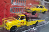 1/64 GREENLIGHT SHELL 1967  CHEV C-30 RAMP TRUCK AND 1969 CHEV CAMARO NEW ON CARD