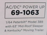 1/64 Scale Dcp / First Gear Ac/Dc Pwr Up Peterbilt With Drop Deck Trailer