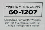 DCP / FIRST GEAR KENWORTH W900A ANKRUM TRUCKING WITH VINTAGE 40FT BOGIE AXLE TRAILER*****60-1207