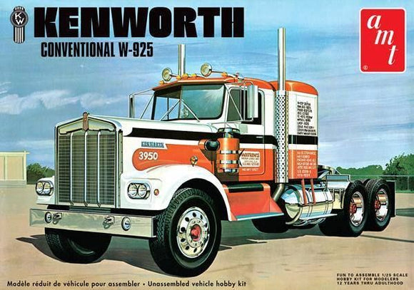 AMT 1/25 SCALE KENWORTH W-925 CONVENTIONAL PLASTIC MODEL KIT