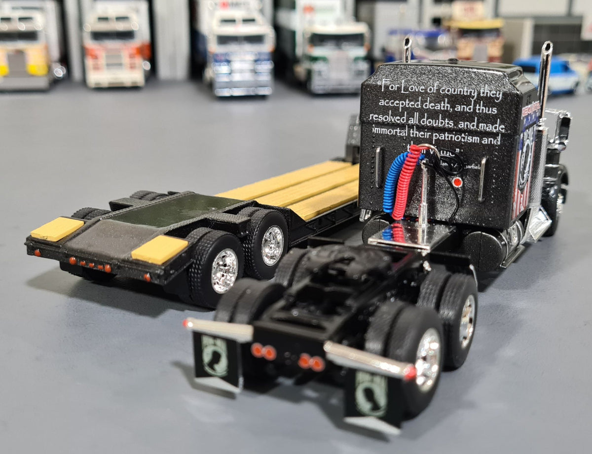 Dcp / First Gear 1/64 Kenworth W900A Pow Mia With Vintage Lowboy Trail ...