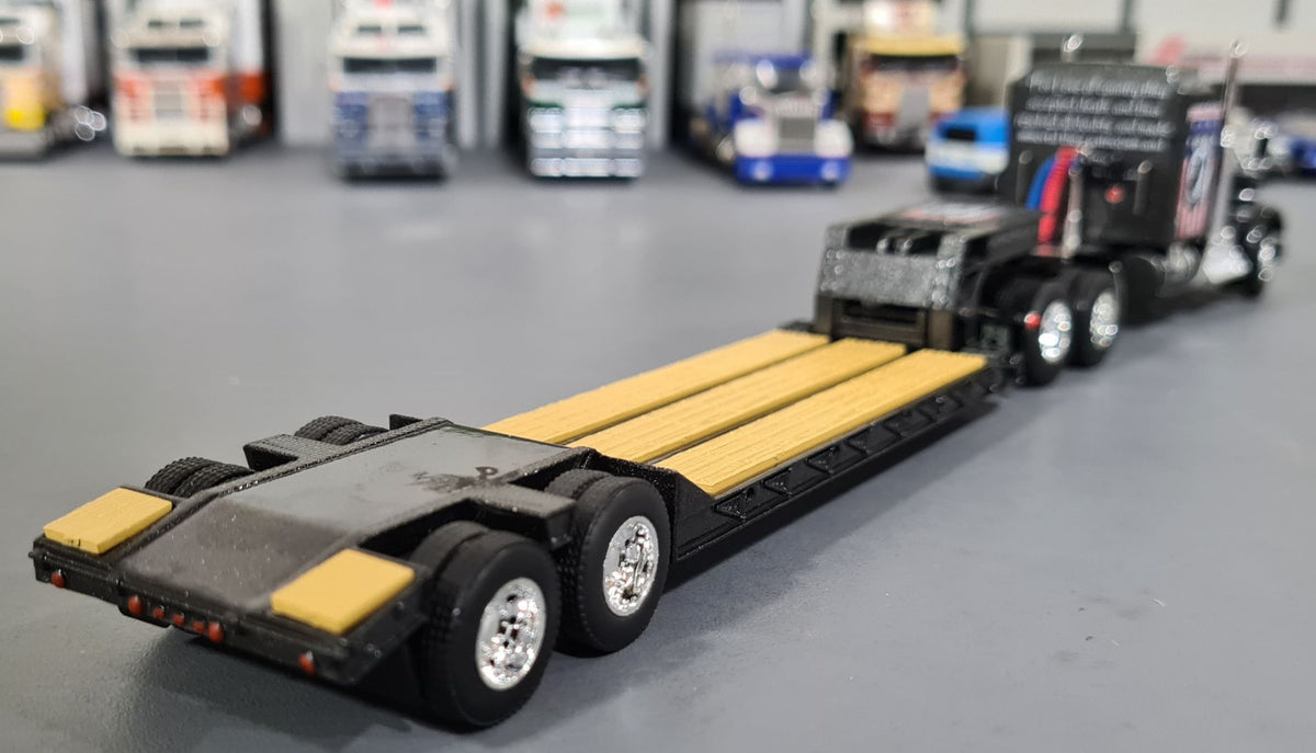 DCP / FIRST GEAR 1/64 KENWORTH W900A POW MIA WITH VINTAGE LOWBOY TRAIL ...