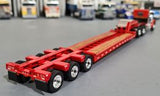 1/64 DCP / FIRST GEAR VINTAGE PETERBILT IN RED AND BLACK WITH TRI HEAVY HAULER TRAILER 60-1254