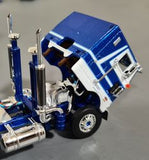 1/64 PETERBILT 352 COE IN SURF BLUE AND WHITE WITH 40FT VINTAGE REFRIGERATED TRAILER