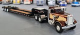 1/64 DCP / FIRST GEAR VINTAGE PETERBILT IN BROWN AND CREAM  WITH TRI HEAVY HAULER TRAILER 60-1253