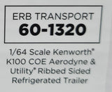 DCP / FIRST GEAR K100 KENWORTH ERB TRANSPORT WITH FRIDGE TRAILER*****60-1320
