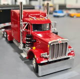 DCP / FIRST GEAR 1/64  PETERBILT 359 IN SPECTRA RED WITH TRI AXLE GRAIN TRAILER *****60-1266