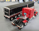 DCP / FIRST GEAR 1/64  PETERBILT 359 IN SPECTRA RED WITH TRI AXLE GRAIN TRAILER *****60-1266