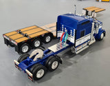 DCP/FIRST GEAR 1/64 SCALE KENWORTH W900L BLUE/WHITE WITH TRI LOWBOY 60-1419