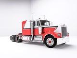 PRE ORDER DEPOSIT DCP / FIRST GEAR KENWORTH W900A RED/WHITE  WITH VINTAGE 40FT BOGIE AXLE TRAILER   PRE ORDER ONLY*****60-1687