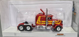 1/87 SCALE BREKINA HO PETERBILT WITH SLEEPER IN RED AND YELLOW