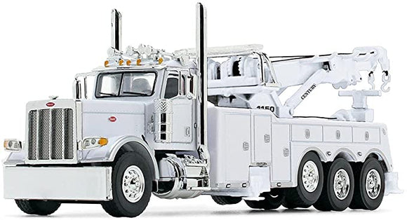 1/64 SCALE PETERBILT 389 DAY CAB HEAVY TOWING ROTATOR TRUCK IN WHITE DCP/FIRST GEAR