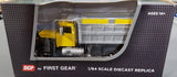 1/64 DCP / FIRST GEAR MACK R-MODEL YELLOW TANDOM TIPPER WITH WORKING BODY