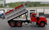 1/64 DCP / FIRST GEAR MACK R-MODEL RED TANDOM TIPPER WITH WORKING BODY
