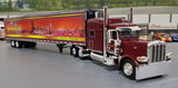 1/64 DCP PETERBILT BURGUNDY 389 SCOTLYNN GROUP WITH REFRIGERATED TRAILER NEW IN BOX