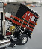 1/64 DCP / FIRST GEAR K100 KENWORTH BLACK AND RED WITH DROP DECK CRANE TRAILER 60-0695