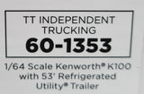 DCP / FIRST GEAR K100 KENWORTH INDEPENDENT TRUCKING WITH TRI AXLE TRAILER*****60-1353