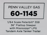 1/64 DCP / FIRST GEAR PETERBILT 359 PENN VALLEY GAS WITH LPG TANKER TRAILER