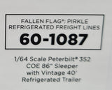 1/64 PETERBILT 352 COE PIRKLE REFRIGERATED FREIGHT LINES WITH 40FT VINTAGE REFRIGERATED TRAILER