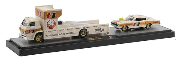 1/64 M2 HURST TWIN DODGE RACE SET WITH TRUCK AND CAR NEW IN DISPLAY BOX