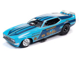1/18 SCALE BLUE MAX 1973 FORD MUSTANG FUNNY CAR LEGENDS OF THE QUARTER MILE NEW IN BOX MADE BY AUTOWORLD